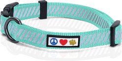 Pawtitas Reflective Traffic Dog Collar, Teal, Small