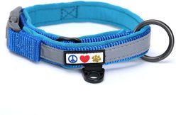 Pawtitas Soft Adjustable Reflective Padded Dog Collar, Blue, Medium/Large: 14 to 20-in neck, 3/4-in wide