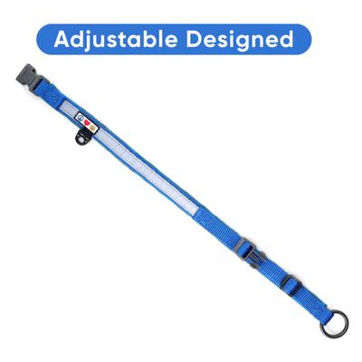 Show full view: Pawtitas Soft Adjustable Reflective Padded Dog Collar, Blue, Medium/Large: 14 to 20-in neck, 3/4-in wide slide 4 of 13