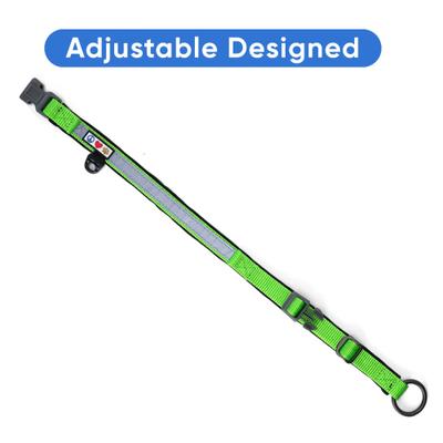 Show full view: Pawtitas Soft Adjustable Reflective Padded Dog Collar, Green, Large/X-Large: 19 to 25-in neck, 1-in wide slide 4 of 13