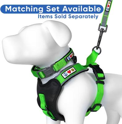 Show full view: Pawtitas Soft Adjustable Reflective Padded Dog Collar, Green, Small: 11 to 15-in neck, 5/8-in wide slide 9 of 12