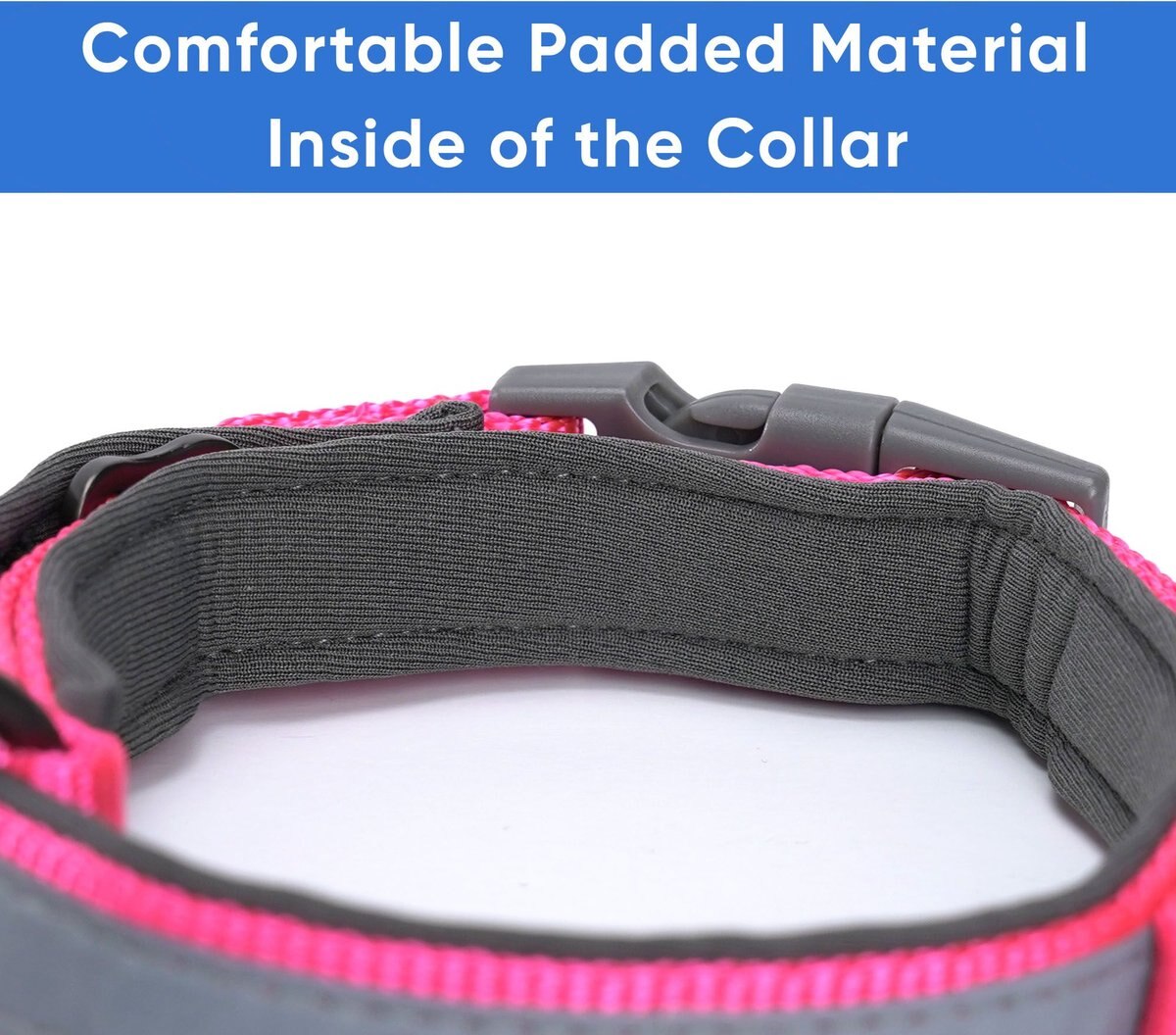 Pawtitas Soft Adjustable Reflective Padded Dog Collar