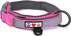 Pawtitas Soft Adjustable Reflective Padded Dog Collar, Pink, Medium/Large: 14 to 20-in neck, 3/4-in wide
