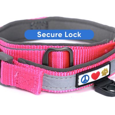 Show full view: Pawtitas Soft Adjustable Reflective Padded Dog Collar, Pink, Small: 11 to 15-in neck, 5/8-in wide slide 6 of 12