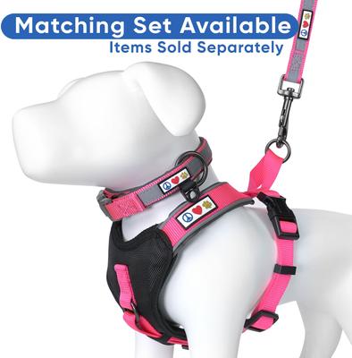 Show full view: Pawtitas Soft Adjustable Reflective Padded Dog Collar, Pink, Small: 11 to 15-in neck, 5/8-in wide slide 9 of 12