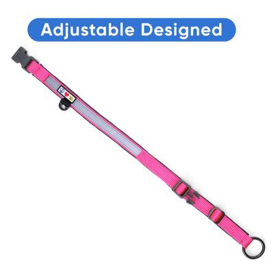 Show full view: Pawtitas Soft Adjustable Reflective Padded Dog Collar, Pink, XX-Small: 7 to 11-in neck, 5/8-in wide slide 3 of 12
