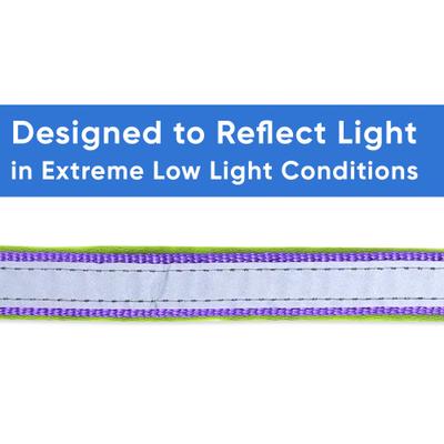 Show full view: Pawtitas Soft Adjustable Reflective Padded Dog Collar, Purple, Large/X-Large: 19 to 25-in neck, 1-in wide slide 4 of 12