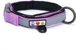 Pawtitas Soft Adjustable Reflective Padded Dog Collar, Purple Orchid, Medium/Large: 14 to 20-in neck, 3/4-in wide