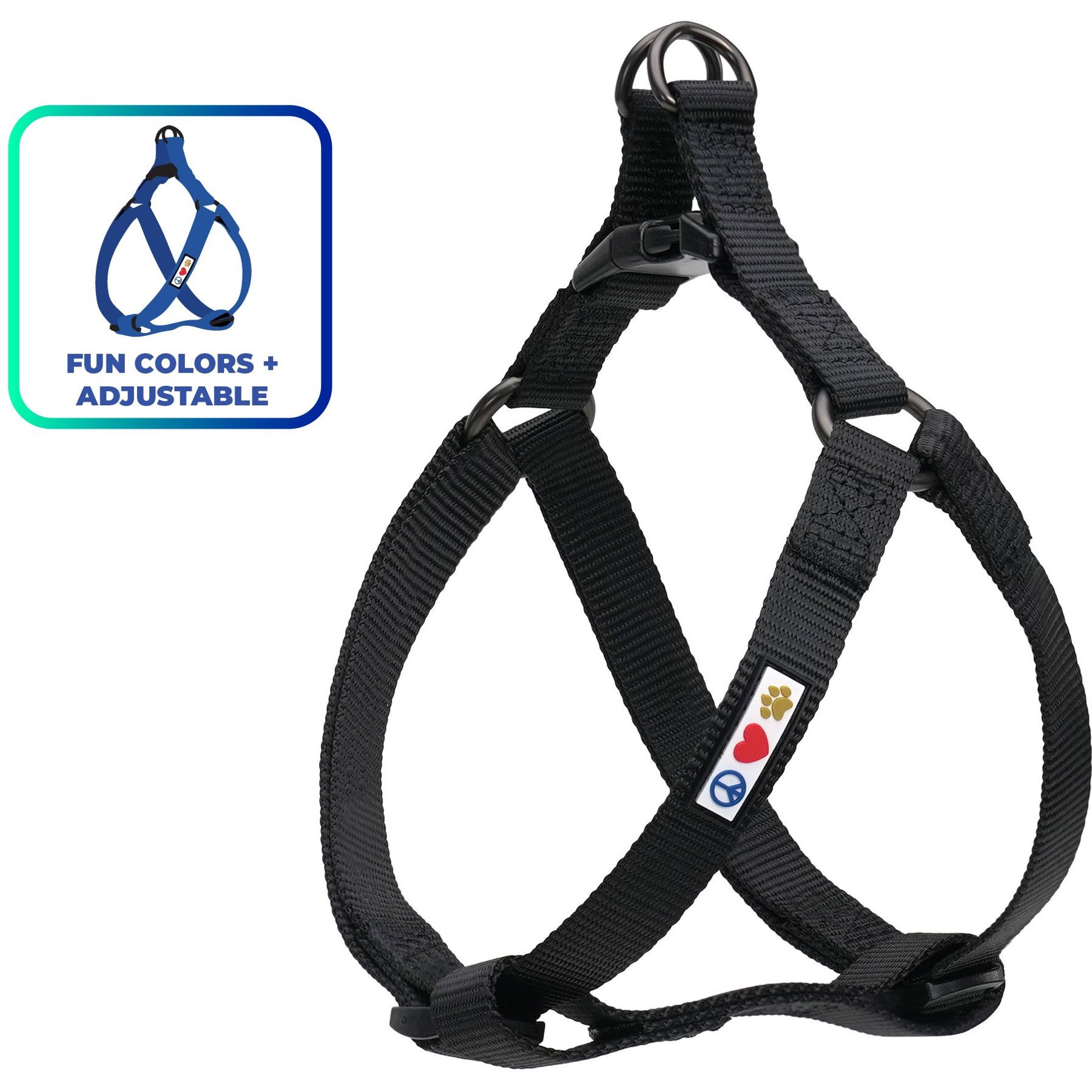 Pawtitas Solid Dog & Cat Harness, Black, X-Small: 10 to 15-in chest