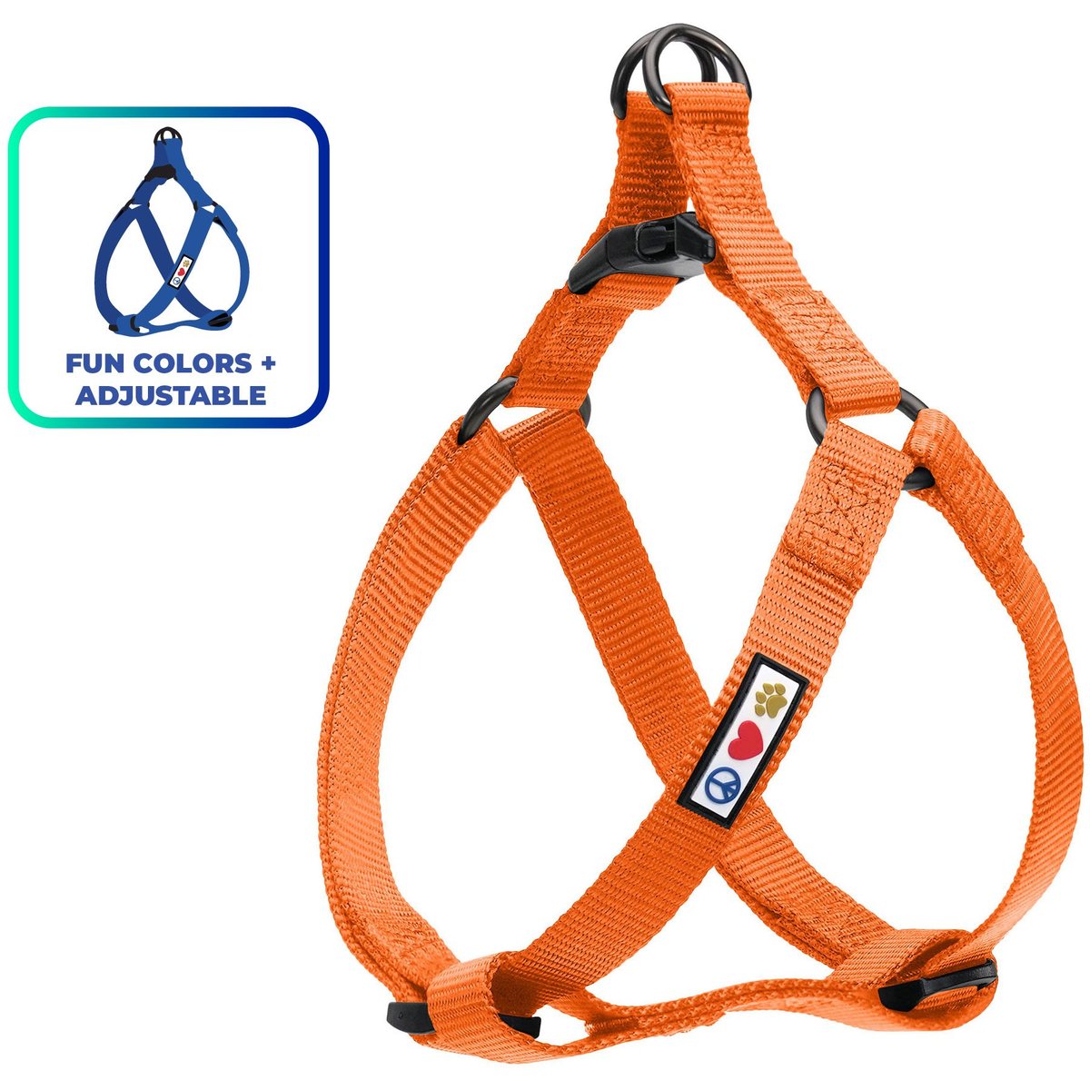 Pawtitas Solid Dog & Cat Harness, Orange, X-Small: 10 to 15-in chest