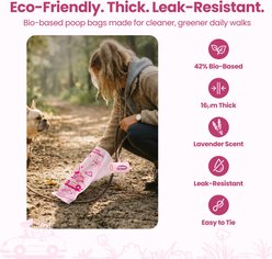 Pawview Biobased Thick & Leak-Proof Lavender Scented Dog Poop Bag, 9.06 x 12.99-in, 120 count, Pink slide 2 of 8
