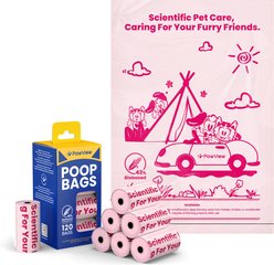 Pawview Biobased Thick & Leak-Proof Lavender Scented Dog Poop Bag, 9.06 x 12.99-in, 120 count, Pink