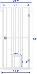 Pawvilion Extra Tall Doorway Adjustable Wide No Drilling Pressure Mount Kit Metal Dog & Cat Gate, White, 2 x 30 x 61-in slide 2 of 9