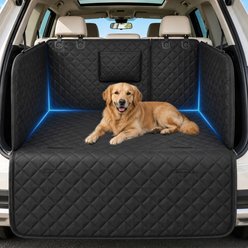 Pawvilion Waterproof Non-Slip SUV Cargo Cover Dog Scratcher Pad with Cushioned Sides, Black, Large