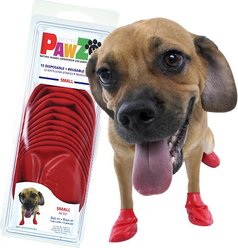 Pawz Waterproof Dog Boots, 12 count, Red, Small