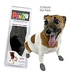 Pawz Waterproof Dog Boots, Black, X-Small, 12 count