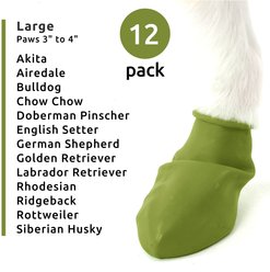 Pawz Waterproof Rubber Dog Boots, Olive Green, 12 count, Large slide 2 of 6