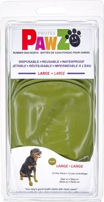 Show full view: Pawz Waterproof Rubber Dog Boots, Olive Green, 12 count, Large slide 4 of 8