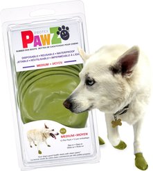 Pawz Waterproof Rubber Dog Boots, Olive Green, 12 count, Medium