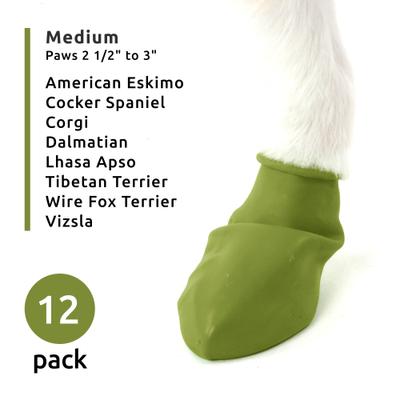 Show full view: Pawz Waterproof Rubber Dog Boots, Olive Green, 12 count, Medium slide 2 of 7