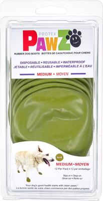 Show full view: Pawz Waterproof Rubber Dog Boots, Olive Green, 12 count, Medium slide 3 of 7