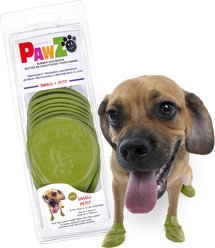 Pawz Waterproof Rubber Dog Boots, Olive Green, 12 count, Small