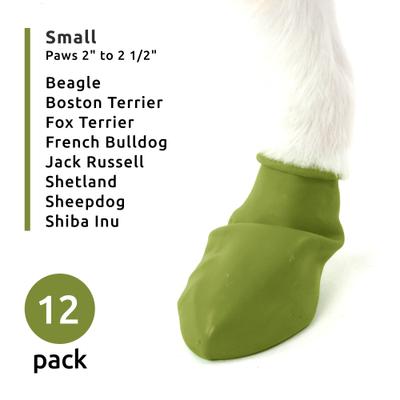 Show full view: Pawz Waterproof Rubber Dog Boots, Olive Green, 12 count, Small slide 3 of 8