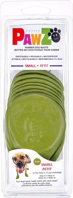 Show full view: Pawz Waterproof Rubber Dog Boots, Olive Green, 12 count, Small slide 4 of 8
