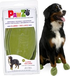 Pawz Waterproof Rubber Dog Boots, Olive Green, 12 count, X-Large