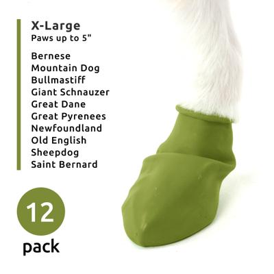 Show full view: Pawz Waterproof Rubber Dog Boots, Olive Green, 12 count, X-Large slide 2 of 7