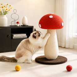 Pawzoo Feline Mushroom Sisal Cat Scratcher, Red, Small