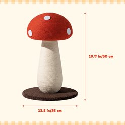 Pawzoo Feline Mushroom Sisal Cat Scratcher, Red, Small slide 2 of 8