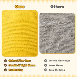 Pawzoo Fried Egg Sisal Cat Scratcher & Interactive Toy with Bell Spring, Small slide 2 of 9