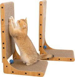 Pawzoo L-Shape Cardboard Cat Scratcher & Lounge Toy, 25.5-in, 2 count