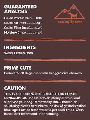 Show full view: peaksNpaws All Natural Premium Water Buffalo Horn Dog Treat, Medium, 1 count slide 5 of 8