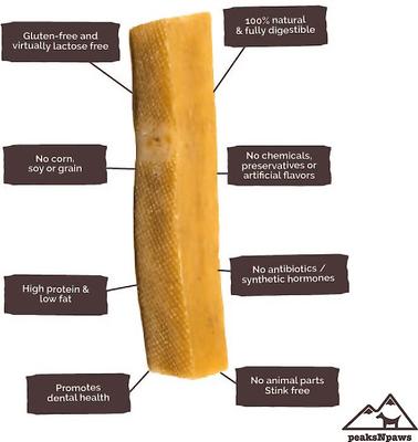 Show full view: peaksNpaws Yak Milk Jumbo Dog Value Pack Dog Chew Treats, 3 count slide 8 of 9