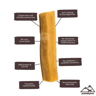 Show full view: peaksNpaws Yak Milk Large Dog Value Pack Dog Chew Treats, 3 count slide 8 of 9