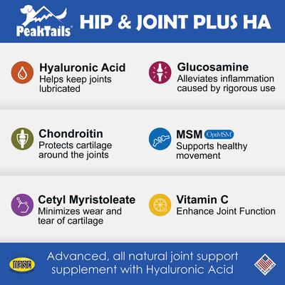 Show full view: PeakTails Arthrix Hip & Joint Plus HA Dog Supplement, 150 count slide 4 of 8