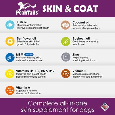 Show full view: PeakTails Dermatrix Skin & Coat Dog Supplement, 150 count slide 4 of 8