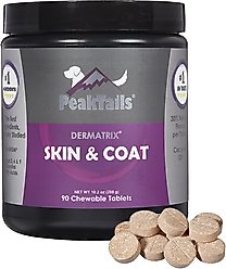 PeakTails Dermatrix Skin & Coat Dog Supplement, 90 count