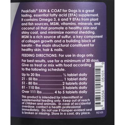 Show full view: PeakTails Dermatrix Skin & Coat Dog Supplement, 90 count slide 6 of 8