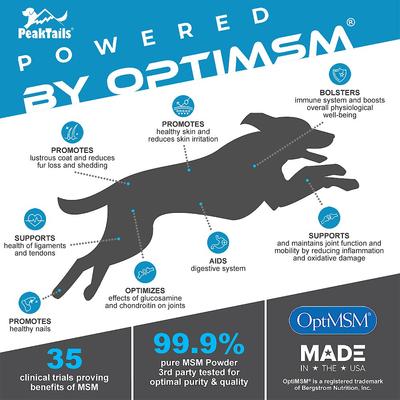 Show full view: PeakTails MSM Unflavored Powder Supplement for Dogs, 1-lb tub slide 3 of 6