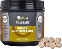 PeakTails Senior Multivitamin Tablet Supplement for Dogs, 150 count