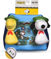 PEANUTS Adventurer Tent Burrow Squeaky Plush Dog Toy