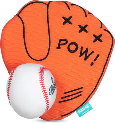Show full view: PEANUTS Athlete Baseball Glove & Ball Squeaky Plush Dog Toy slide 3 of 5