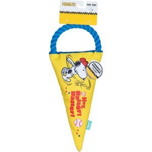 PEANUTS Athlete Flattie Fan Banner & Rope Squeaky Plush Dog Toy
