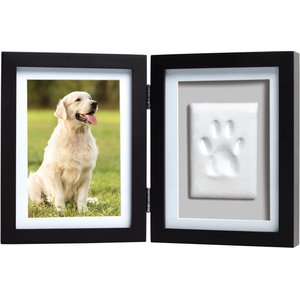 Pearhead Pet Paw Print Photo Frame with Clay Imprint Kit, Black