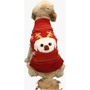Pebot Abby Holiday Dog & Cat Sweater, Red, Medium