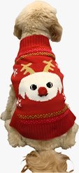Pebot Christmas Abby Holiday Dog & Cat Sweater, Red, Small