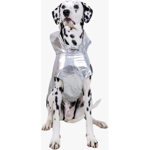 Pebot Alita Hooded Dog & Cat Raincoat, Silver, 16